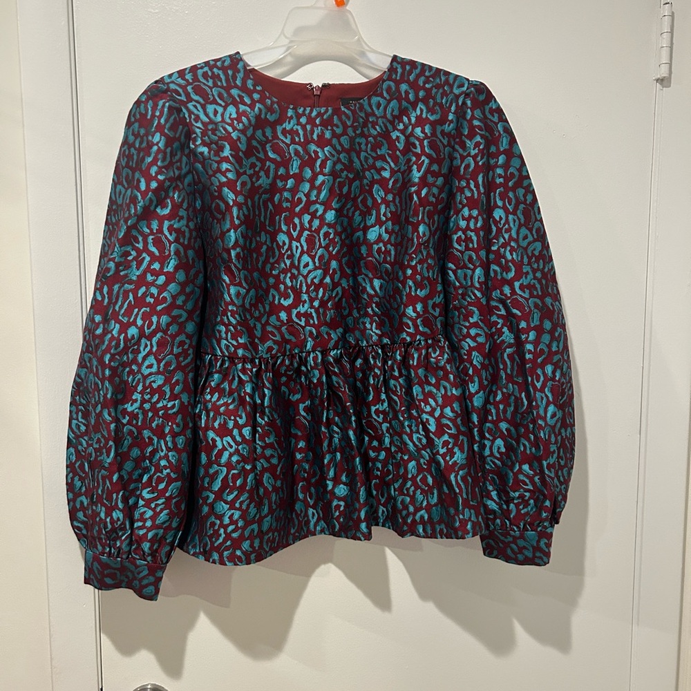 Halogen burgundy and turquoise shirt - Picture 5 of 7
